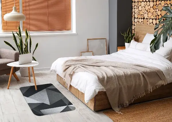 Szőnyeg Geometrikus fekete és szürke háromszögek