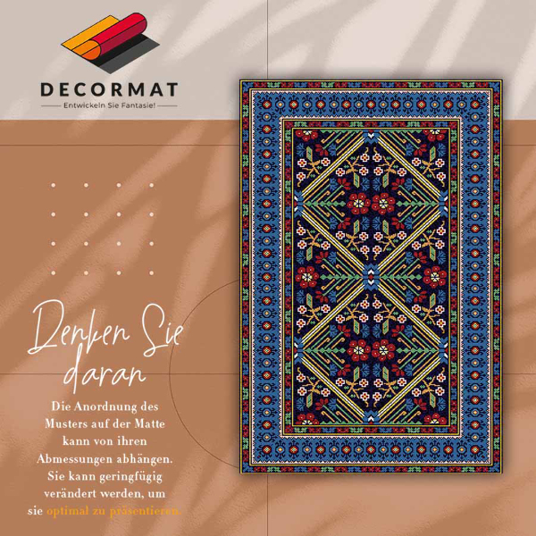 Vinil szőnyeg Geometriai retro virágok