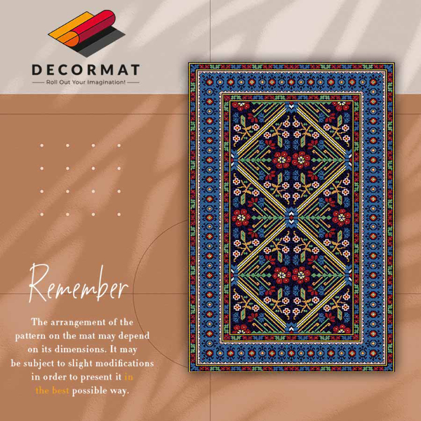Vinil szőnyeg Geometriai retro virágok