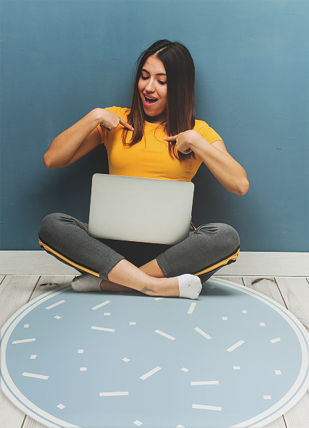 Tapis vinyl rond arrière