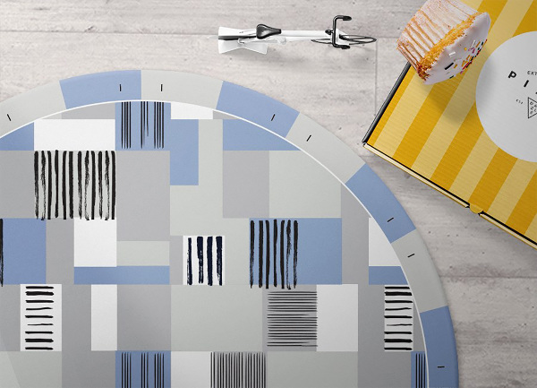 Tapis vinyle rond Rectangles géométrous