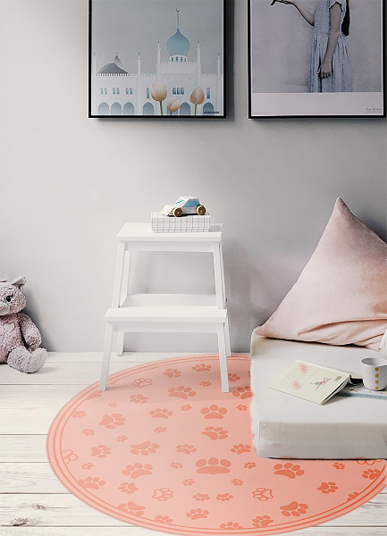 Tapis en vinyle rond Empreintes de pas