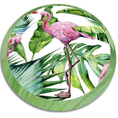 Kerek vinil szőnyegek Flamingók