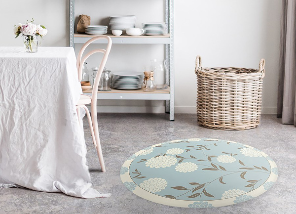 Tapis en vinyle rond gros boutons