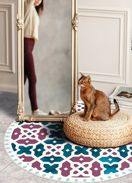 Tapis vinyl rond Formes géométriques