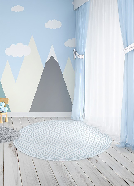 Tapis en vinyle rond Herringbone Zigzag