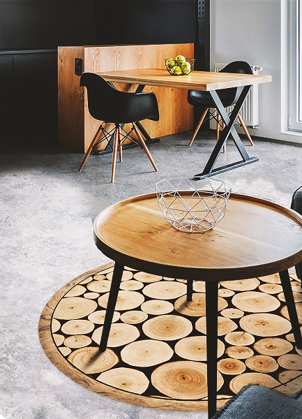 Tapis vinyle rond La Coupe transversale