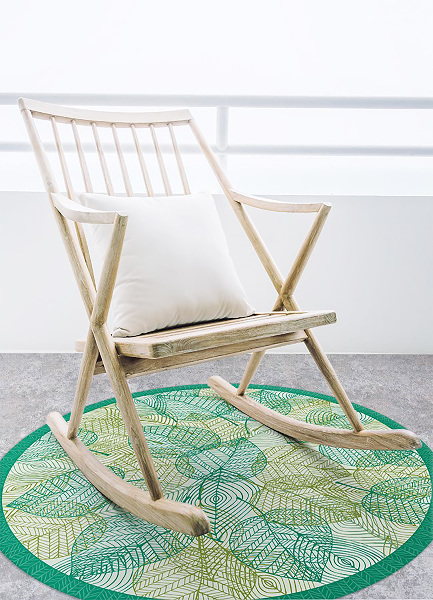 Tapis vinyl rond squelette
