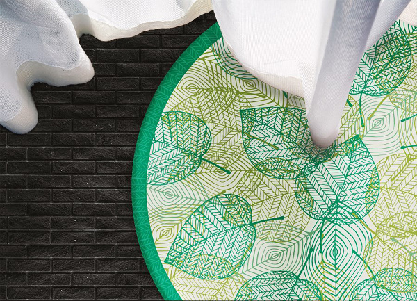 Tapis vinyl rond squelette