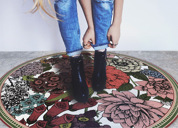 Tapis en vinyle rond Fleurs diverses