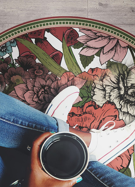 Tapis en vinyle rond Fleurs diverses