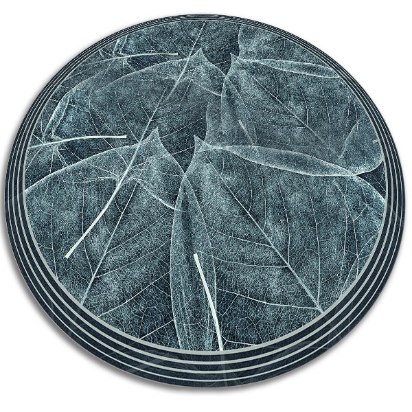 Tapis vinyle rond feuille