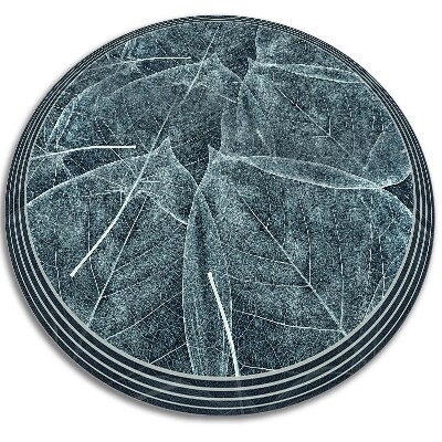 Tapis vinyle rond feuille
