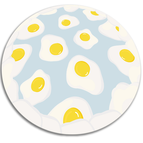 Tapis vinyle rond œufs frites