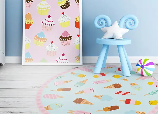 Tapis vinyle rond Divers glaces