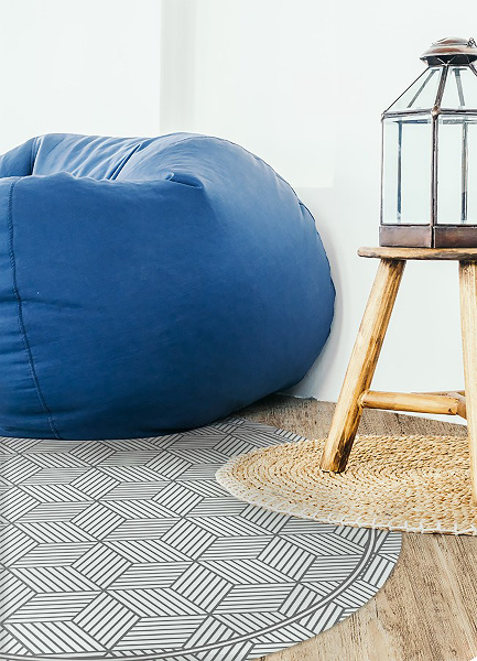 Tapis en vinyle rond Cheville géométrique