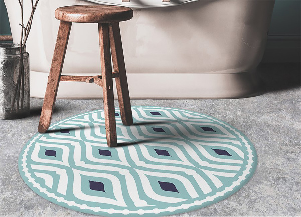 Tapis en vinyle rond Vagues géométriques