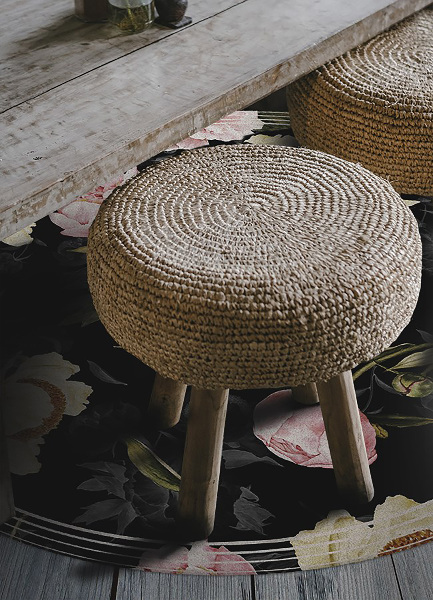 Tapis vinyle rond Des roses