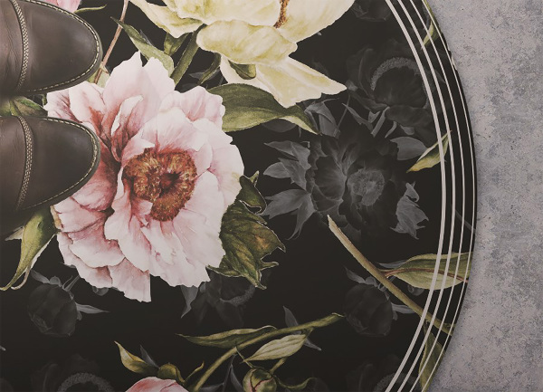 Tapis vinyle rond Des roses