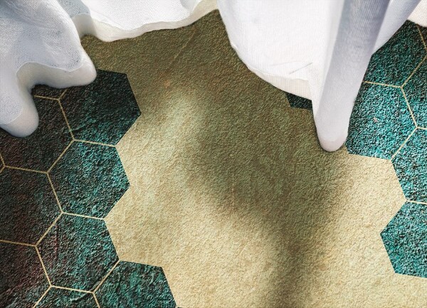 Mosható futószőnyeg Beton hexagonok