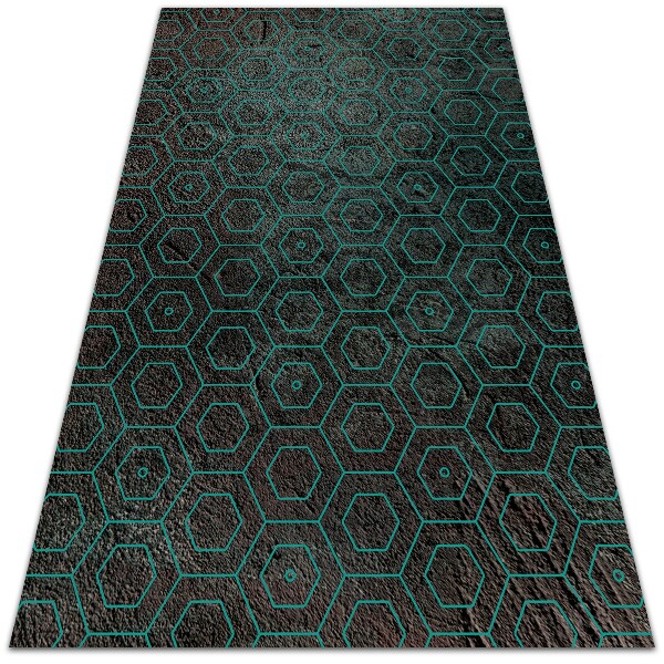 Vinil szőnyeg Retro hexagony
