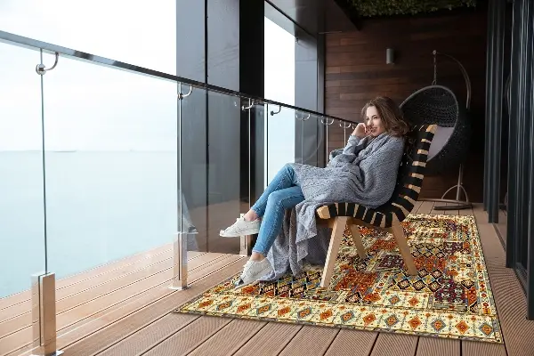 Kültéri szőnyeg teraszra Geometriai patchwork