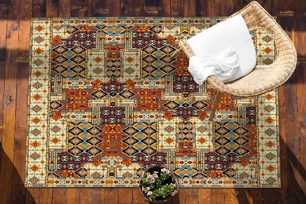 Kültéri szőnyeg teraszra Geometriai patchwork