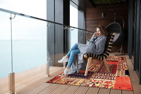 Kültéri szőnyeg teraszra Patchwork absztrakció
