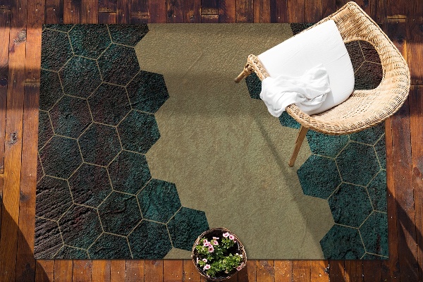 Kültéri szőnyeg teraszra Beton hexagonok