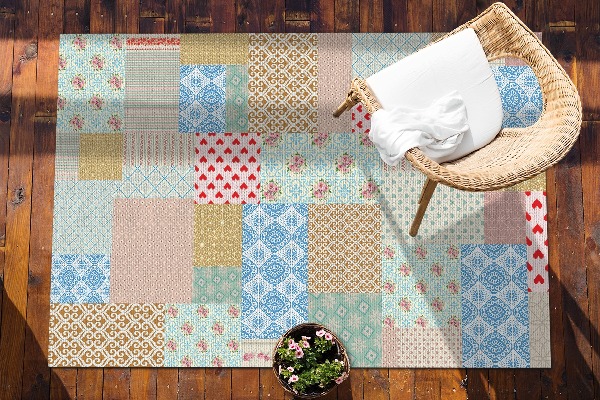 Kültéri szőnyeg Patchwork különböző darabok