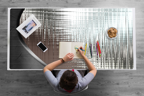 Íróasztal alátét Absztrakció. Ezüst