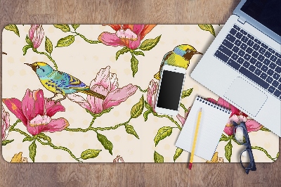 Íróasztal alátét Virágok és madarak
