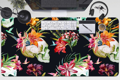 Íróasztal alátét Koponyák és virágok