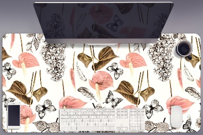 Íróasztal alátét Virágok és pillangók