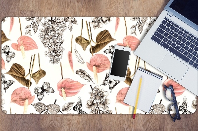 Íróasztal alátét Virágok és pillangók