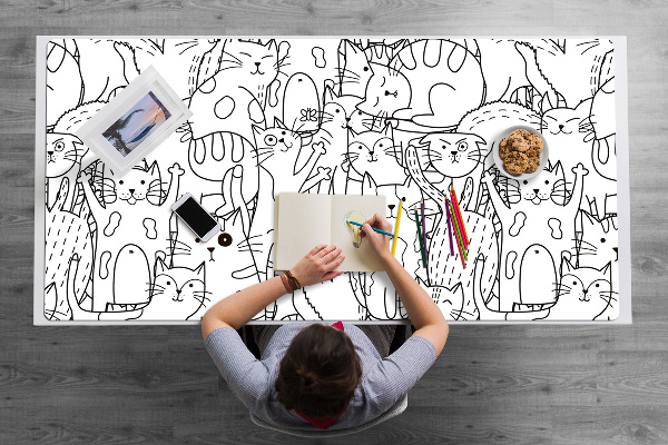Íróasztal alátét Doodle stílusú macskák