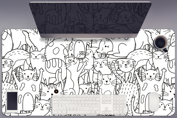 Íróasztal alátét Doodle stílusú macskák