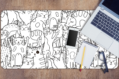 Íróasztal alátét Doodle stílusú macskák