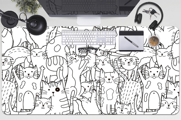 Íróasztal alátét Doodle stílusú macskák