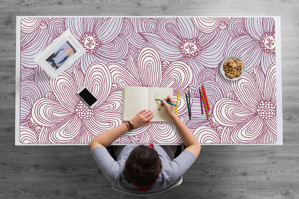 Íróasztal alátét Doodle virágok