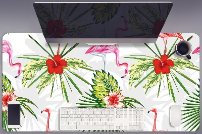 Íróasztal alátét Flamingók és virágok