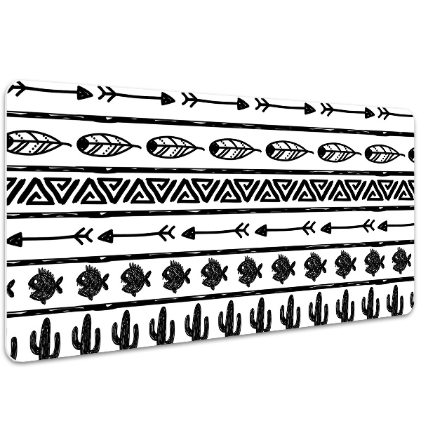 Íróasztal könyökalátét Boho fekete-fehér