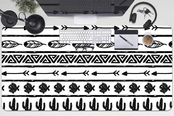 Íróasztal könyökalátét Boho fekete-fehér