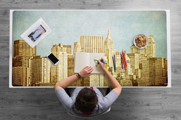 Íróasztal könyökalátét Manhattan felhőkarcolók