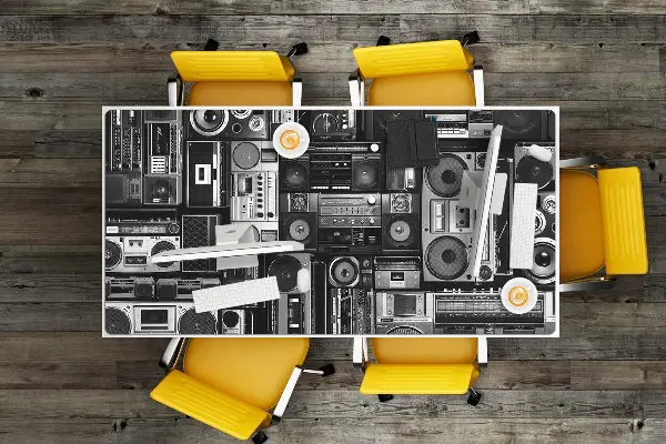 Íróasztal könyökalátét Régi iskolai boombox