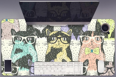 Íróasztal könyökalátét Macskák szemüvegben