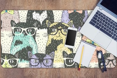 Íróasztal könyökalátét Macskák szemüvegben