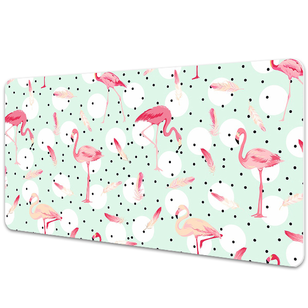 Íróasztal könyökalátét Flamingók és pontok