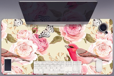 Íróasztal alátét Madarak virágok pillangók