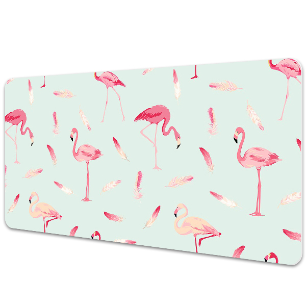 Íróasztal alátét Flamingók és tollak
